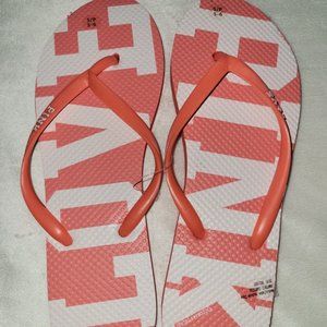 New Victoria's Secret PINK Flip Flop Thong Sandal Coral/Peach Small 5/6